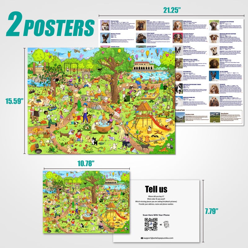 Antelope - 1000 Piece Puzzle for Adults, Dog Park Jigsaw Puzzles 1000 Pieces - 1000 Pieces High Resolution, Matte Finish, Smooth Edging, No Dust Leisure Animal Puzzle - Image 4