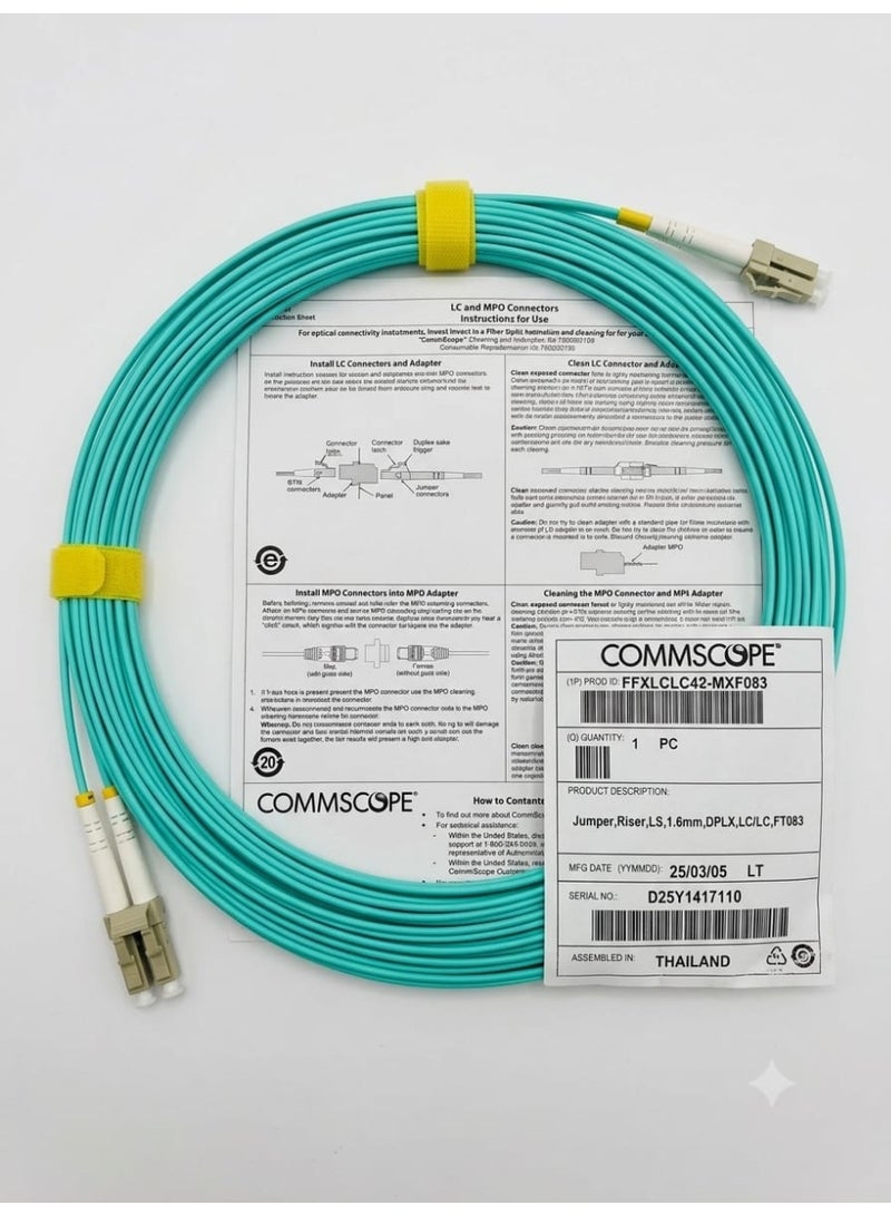 COMMSCOPE FFXLCLC42-JXF083 Duplex LC to LC Fiber Optic Jumper Cable, Riser, LSZH, 25 Meters