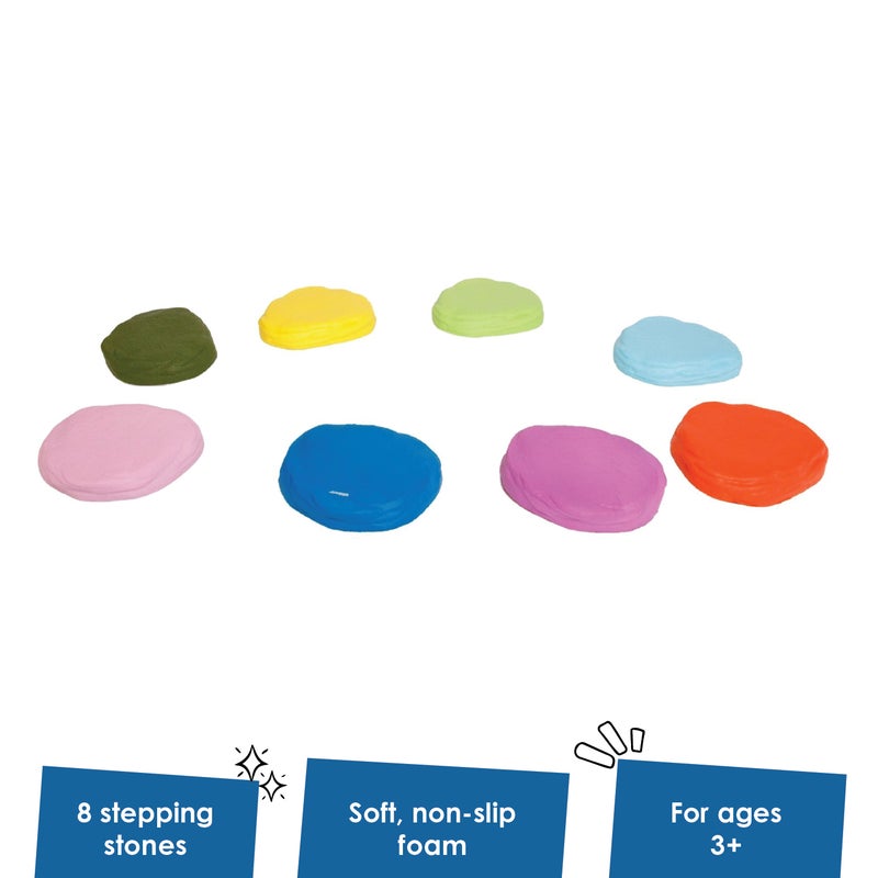 alldoro Soft Balance Stones Set of 8 | Non-Slip Foam Stepping Stones | 18x15cm | Stackable | Balance Training Toy for Kids Age 3+ - Image 2