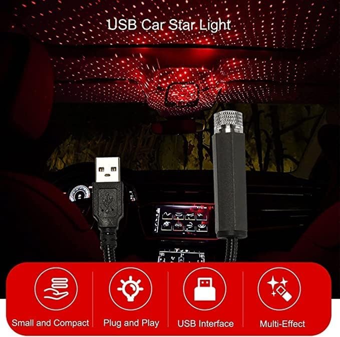كلاراكو مصباح إسقاط صغير ليد للنجوم الليلية، مصباح إسقاط صغير ليد بمنفذ USB للنجوم الليلية، مواصفات سطوع عالية (أزرق + أحمر + أخضر 3 قطع) - Image 5