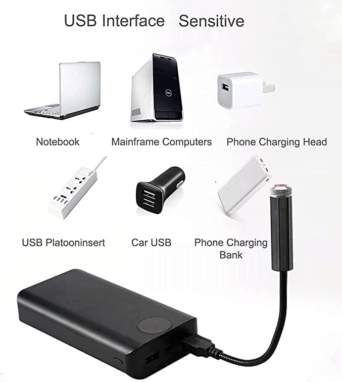 كلاراكو مصباح إسقاط صغير ليد للنجوم الليلية، مصباح إسقاط صغير ليد بمنفذ USB للنجوم الليلية، مواصفات سطوع عالية (أزرق + أحمر + أخضر 3 قطع) - Image 4
