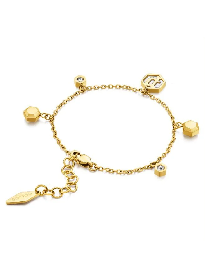 POLICE Exagon Bracelet For Women Yellow Gold Plated