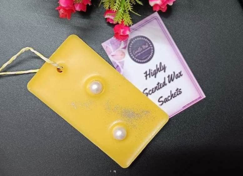 Candle Nest The Candle Nest Wax Sachet For Home Office Cabinets Handbags Cars Handmade Air Freshener Aromatic Sachets Flavored Sandalwood Wax Sachet Yellow  - Image 1