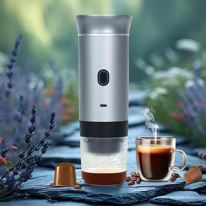 Portable Coffee Maker Espresso Machine for Camping Travel Nano Home Office Gym Car Coffee Maker, Self Heating & USB-C Rechargable - Image 2