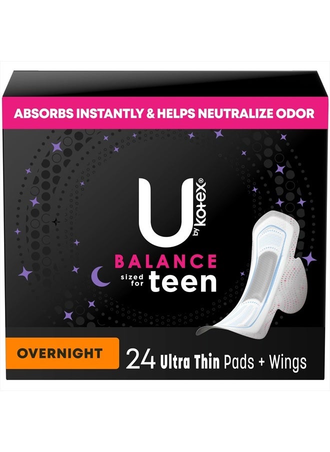 Balance Sized for Teens Ultra Thin Overnight Pads with Wings, 24 Count (Packaging May Vary) - pzsku/Z1395D26996E1D808A69BZ/45/_/1715633680/dfd644cb-3516-4dc6-8c11-46d0e2d788a1