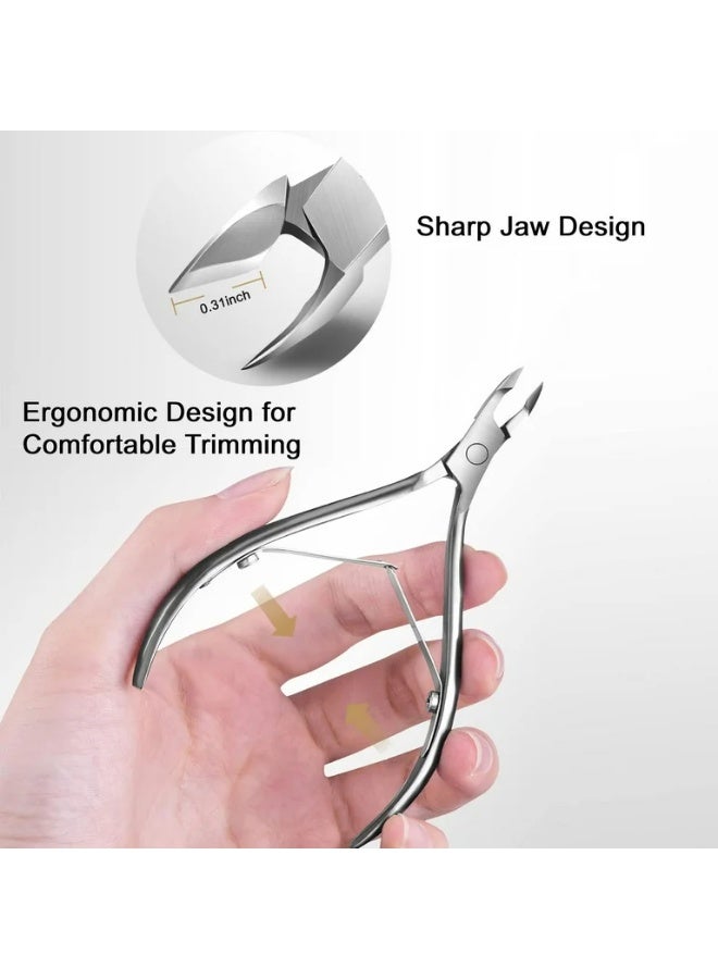 Metal Nail Cuticle Trimmer with Cuticle Pusher and Cutter, 1 Pcs Professional Cuticle Remover Tool , Cuticle Cutter Set, Cuticle Nippers, Cuticle Clippers for Women, Manicure Pedicure Tool 1PC - Image 2