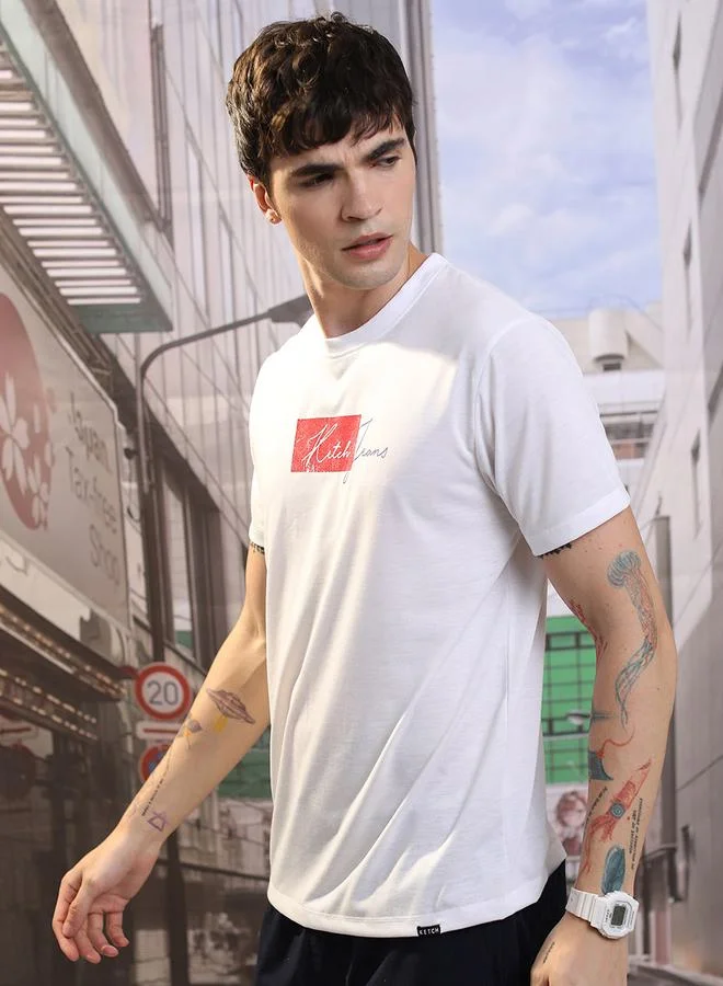 Ketch Regular Fit Typography Printed T-Shirt by Styli