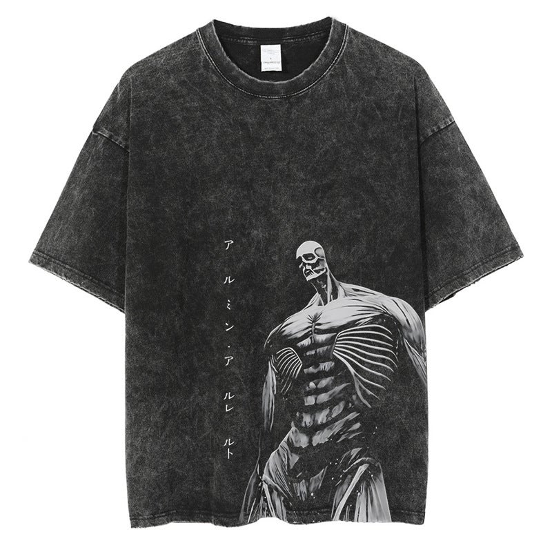 Hip Hop Streetwear Harajuku Anime Graphic Print T Shirt Men - Image 1