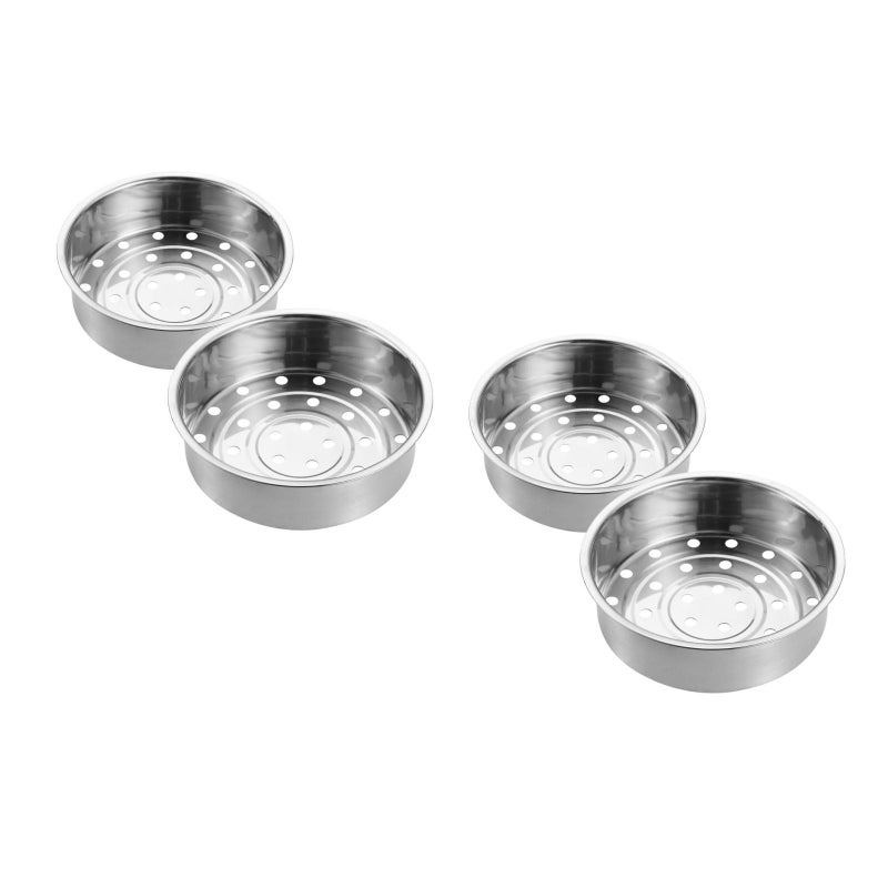4 pcs Steamer Basket: Thick And Stainless Steel Steam Rack - Rice Cooker Liner Basket for Steaming Food - Vegetables Dumplings and Buns - Image 1