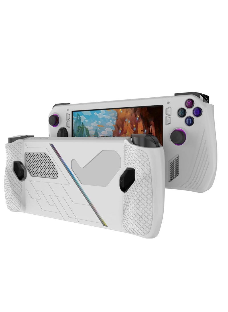 Generic Protective Case for Rog Ally, Silicone Case with Kickstand, Compitable with ROG Ally Gaming Handheld, Protective Cover Skin Shock-Absorption and Anti-Scratch, Anti-Slip (White)  - Image 1