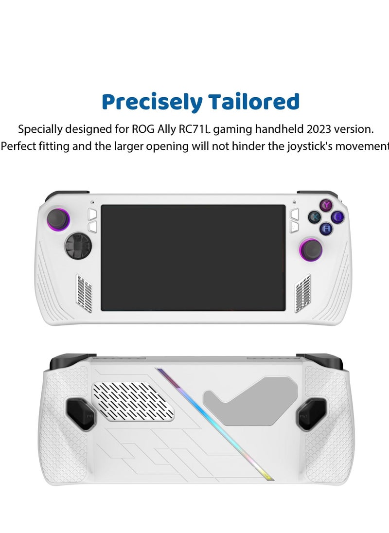 Generic Protective Case for Rog Ally, Silicone Case with Kickstand, Compitable with ROG Ally Gaming Handheld, Protective Cover Skin Shock-Absorption and Anti-Scratch, Anti-Slip (White)  - Image 2