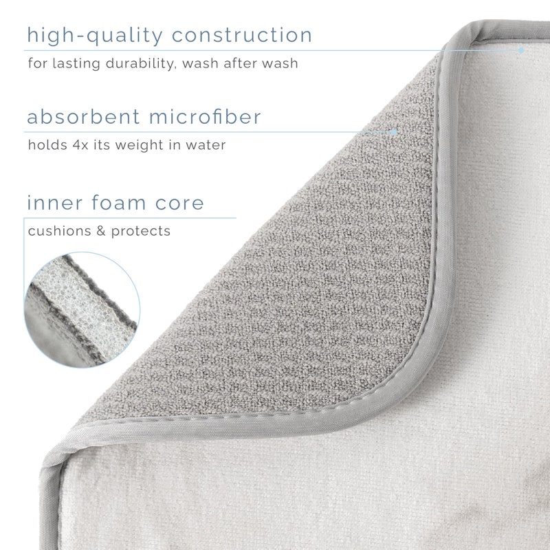 S&T INC. Dish Drying Mat XL, 18â€ x 24â€, Absorbent Microfiber Kitchen Counter Mat, Dish Drying Pad for Dishes, Utensils, Pots and Pans, Extra Large, Grey Stone - Image 3