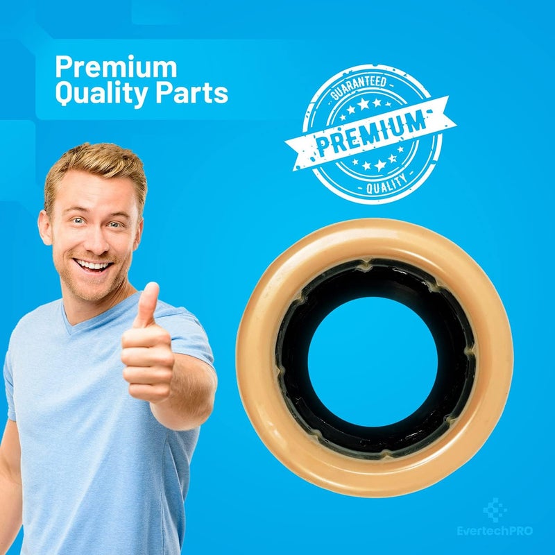 EVERTECHPRO Universal Extra Thick Toilet Wax Ring Replacement Kit for Floor Outlet Toilet Bowl with Black Rubber Flange Funnel Water Tight Seal Gasket Accommodates 3 Inch and 4 Inch Waste Lines - Image 3