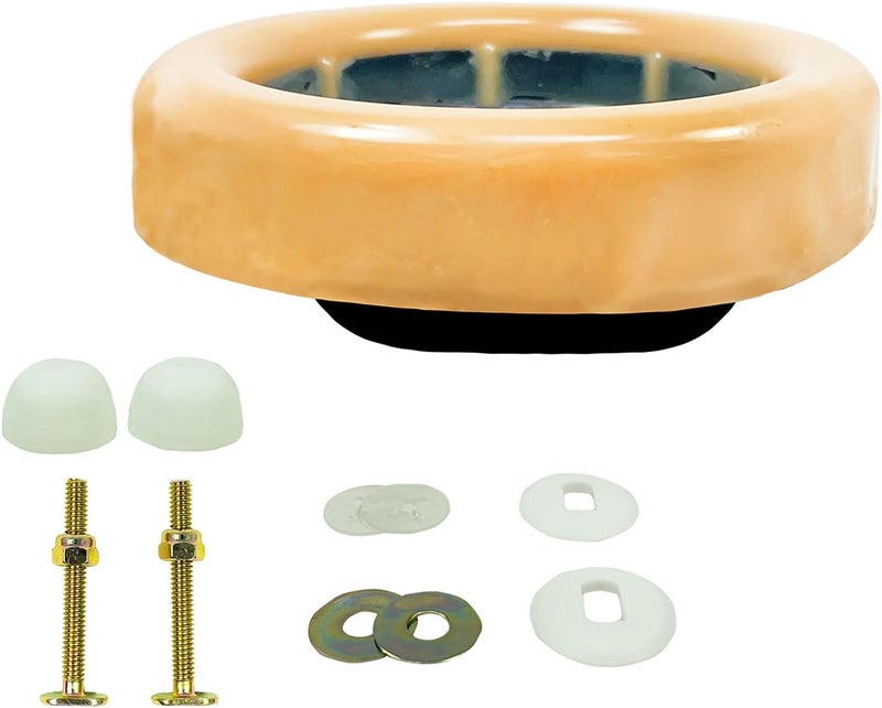 EVERTECHPRO Universal Extra Thick Toilet Wax Ring Replacement Kit for Floor Outlet Toilet Bowl with Black Rubber Flange Funnel Water Tight Seal Gasket Accommodates 3 Inch and 4 Inch Waste Lines - Image 2