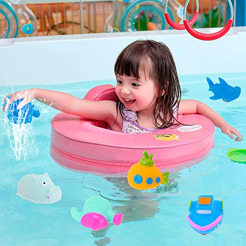 INNOCHEER Baby Bath Toys for Toddlers, Water Table Toys with Mold Free Stacking Cups, Quick Dry Organizer Net, 13 Pcs Bathtub Game, Beach and Pool Party - Image 5