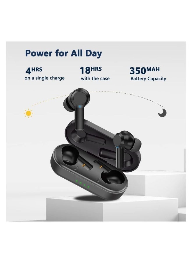Generic - Wireless Earphones Bluetooth 5 Earbuds In Ear Stereo Sound TWS Headphones Touch Control Headset with Mic IPX5 Waterproof Premium Secure Fit for Sport Workouts and Running Black - Image 1
