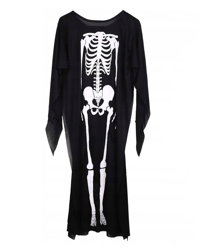Toyshine Black Cosplay Scary Ghost Bhoot Skeleton Halloween Costume Fun Entertaining Fancy Dress Theme Party Props For Kids Boys Girls,5-9yrs - Image 1