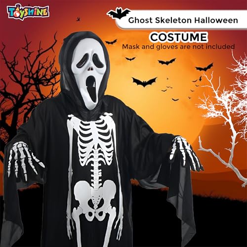 Toyshine Black Cosplay Scary Ghost Bhoot Skeleton Halloween Costume Fun Entertaining Fancy Dress Theme Party Props For Kids Boys Girls,5-9yrs - Image 4