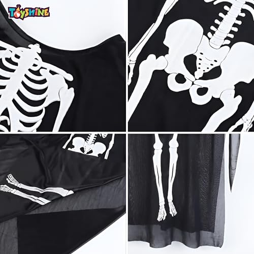 Toyshine Black Cosplay Scary Ghost Bhoot Skeleton Halloween Costume Fun Entertaining Fancy Dress Theme Party Props For Kids Boys Girls,5-9yrs - Image 3