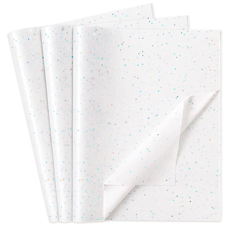 Koogel 120 Sheets Tissue Paper 20x14 Inches White Tissue Paper for Gift Bags Glitter Wrapping for Birthday DIY Project Weddings Holiday Crafts Festival Decoration