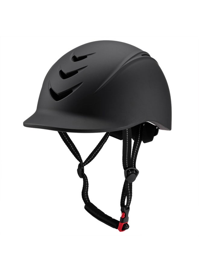 Black Equestrian Helmet Horse Riding Protective Sports Helmet Four Seasons Universal Adjustable Size Safety Helmet Travel Helmet