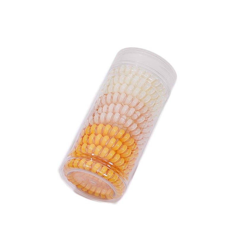 canjoyn 10 Pcs Rubber Spiral Hair Ties and Ponytail Holders  Elastic NoCrease Hair Coils for Womens Thick Hair Yellow