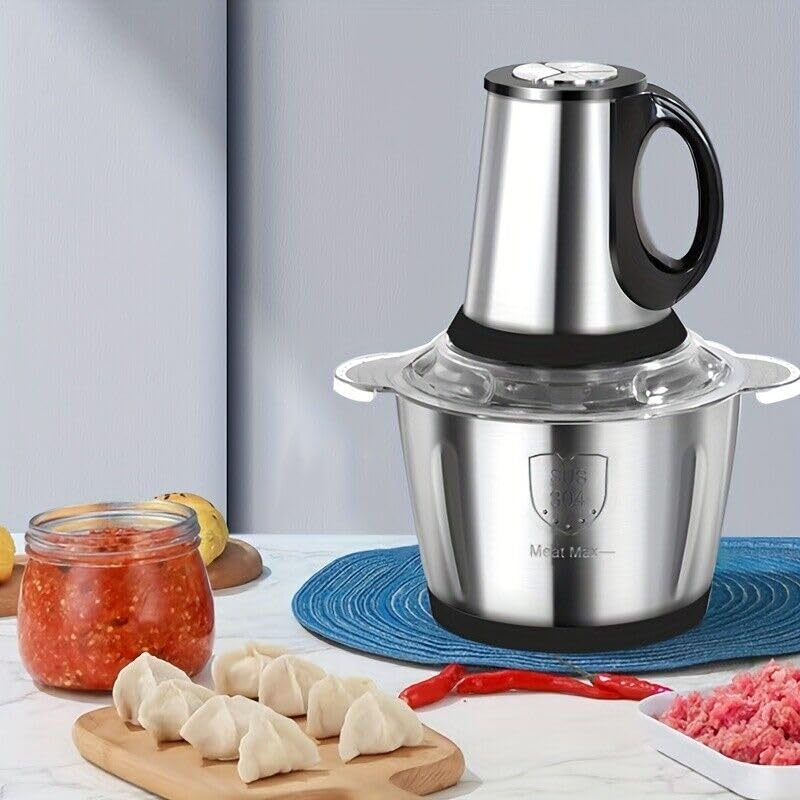 HaRvic HaRvic Stainless Steel Electric Meat Grinders with Bowl Heavy for Kitchen Food Chopper Vegetable Fruit Mixer Blender Chopper Juicer for OnionNuts Blender Meat Grinder Steel with Handle 3ltr 3 LTR  - Image 1