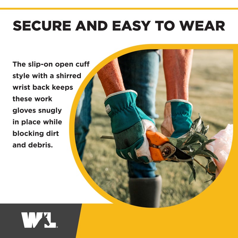 Wells Lamont Women's Work Gloves, Water-Resistant HydraHyde Gardening Gloves, Green, Medium (3249M) - Image 4