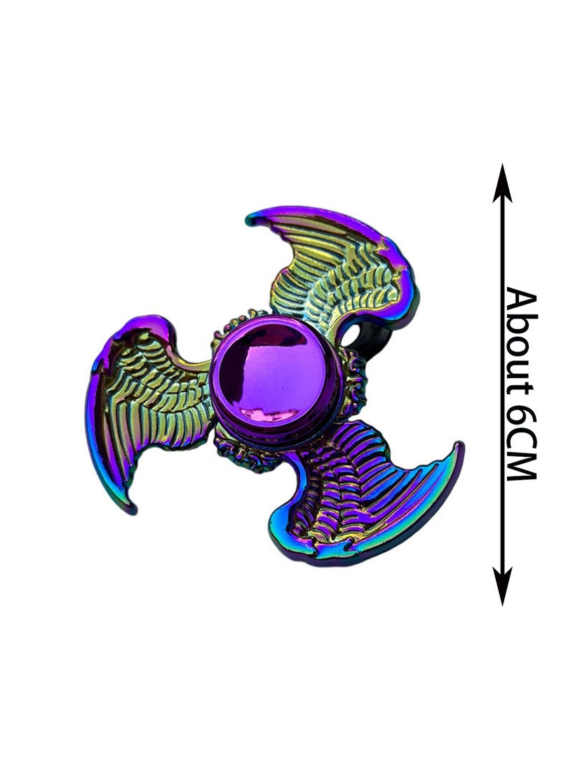 Generic - Colorful Eagle Wings Multicolored Fidget Spinner Relieves Stress And Anxiety, Finger Spinner Metal Focus Stainless Steel, Eliminate Boredom For Kids Adults, Birthday Gift (Rainbow Colors) - Image 1