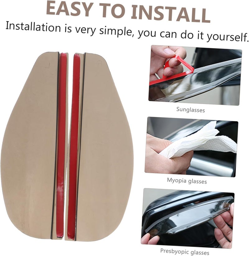 MAGICLULU 2sets 10 Pairs Rear View Mirror Rain Covers Flexible Side Mirror Visors Rain and Stains Easy Installation for Visibility 10pairs*2 - Image 5