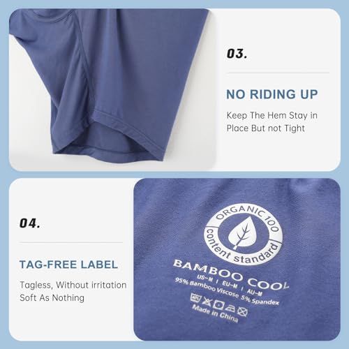 BAMBOO COOL سروال داخلي مريح للغاية للرجال من BAMBOO COOL، مقاوم للرطوبة وقابل للتنفس، بوكسر بريف بدون انزلاق مع فتحة، عبوة متعددة - Image 5