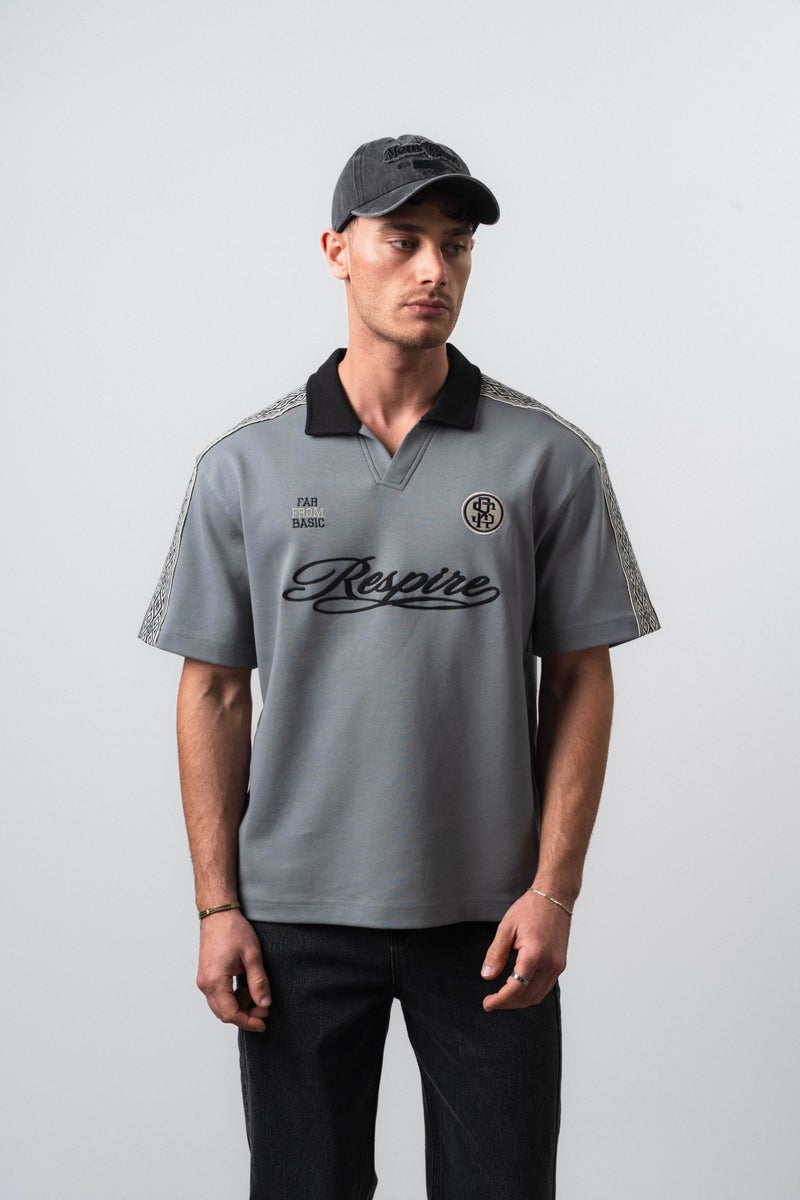 RESPIRE Men's Respire Retro Jersey T-Shirt, Dark Gray - Image 1