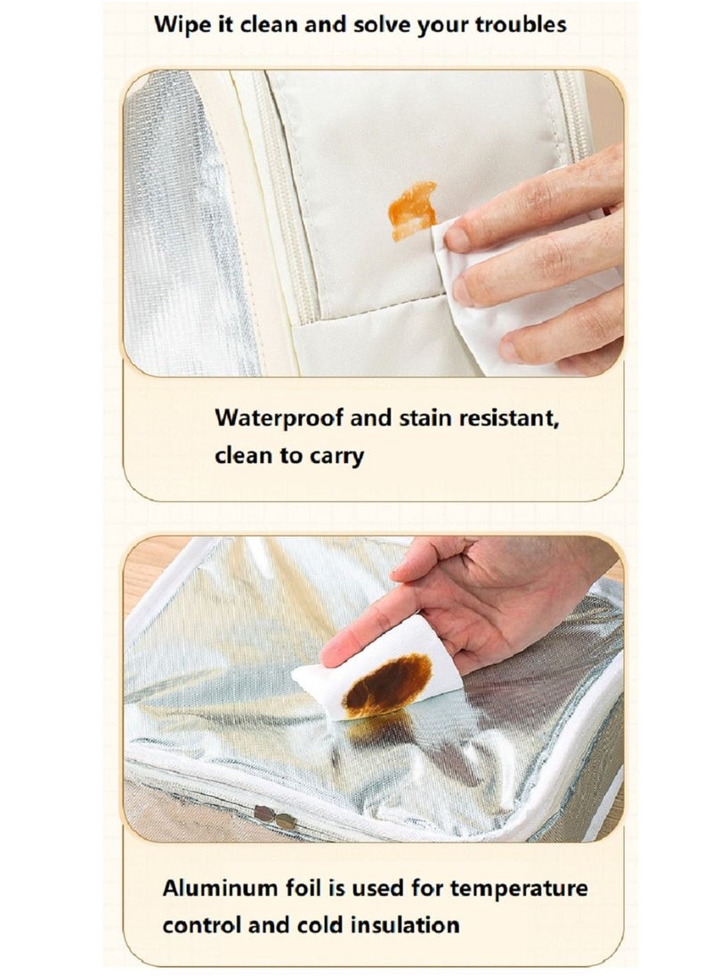 Y&D - Portable lunch box insulation bag student picnic aluminum foil cold insulation ice bag office worker portable lunch bag lunch box bag - Image 1
