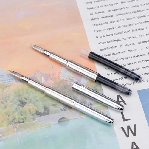 GOLD LEAF Jinhao 10 Retractable Fountain Pen Accessories – 1 Pack Metal Protector with Black Ink Cartridge, 5.5mm Bore Diameter, - Image 3