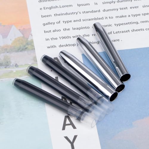GOLD LEAF Jinhao 10 Retractable Fountain Pen Accessories – 1 Pack Metal Protector with Black Ink Cartridge, 5.5mm Bore Diameter, - Image 5