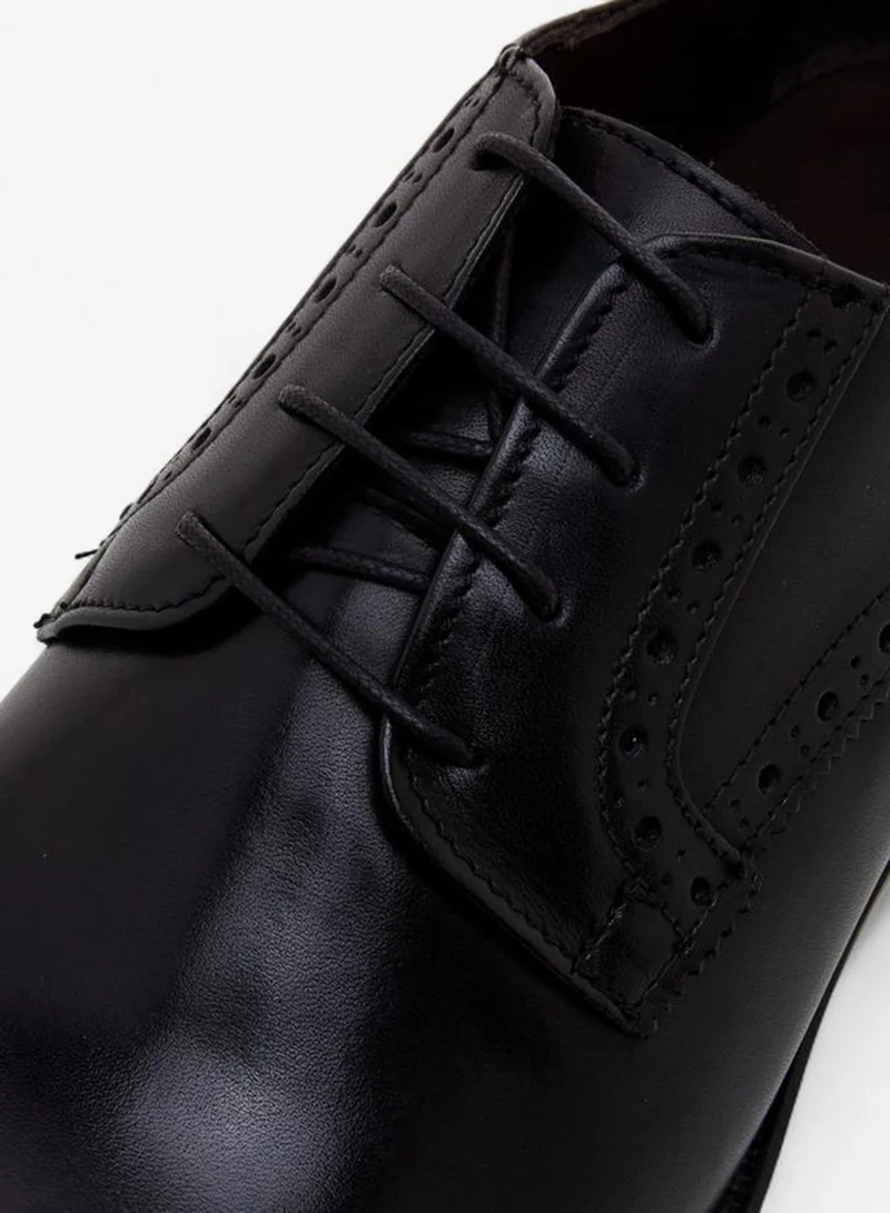 DUCHINI BLACK Men Lace-Up Leather Derby Shoes for Men | Best Price UAE