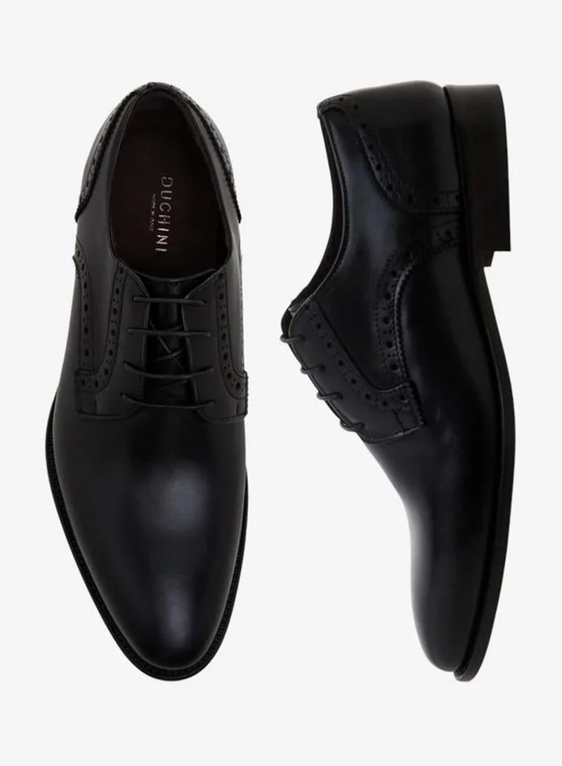 DUCHINI BLACK Men Lace-Up Leather Derby Shoes for Men | Best Price UAE
