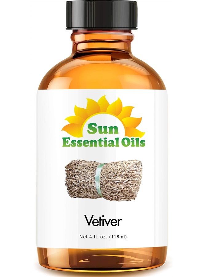Sun Essential Oils 4oz - Vetiver Essential Oil - 4 Fluid Ounces - Image 1