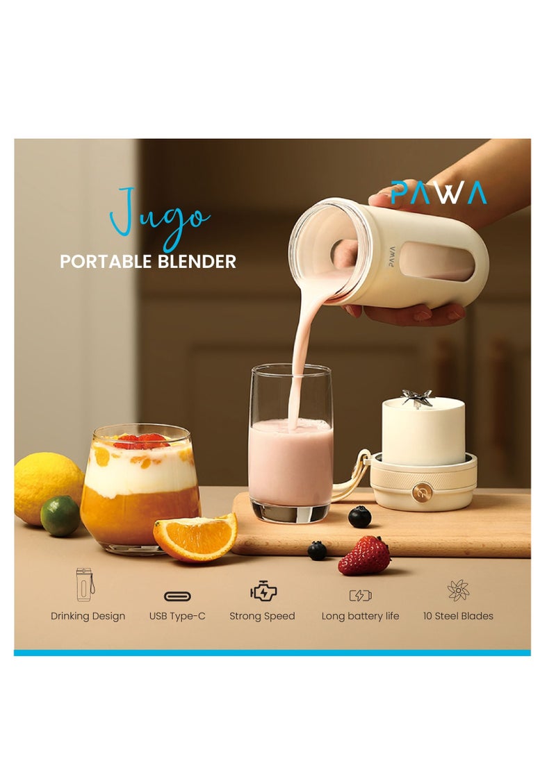 Pawa - Pawa Jugo Portable Blender 350ml 80W, USB Tyoe-C Rechargeable Juicer Jar, Waterproof Fruit Mixing Machine - Image 1