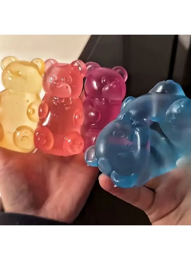 Yellow Orange Bear Squeeze Toy For Kids Adults Stress Relief Fidget Gift - Image 2