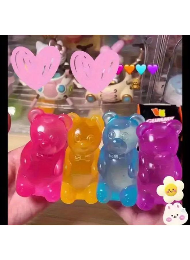 Yellow Orange Bear Squeeze Toy For Kids Adults Stress Relief Fidget Gift - Image 3