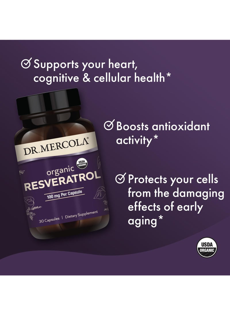 Dr. Mercola Organic Resveratrol, 100mg per Capsule, Dietary Supplement, 30 Capsules  - Image 4