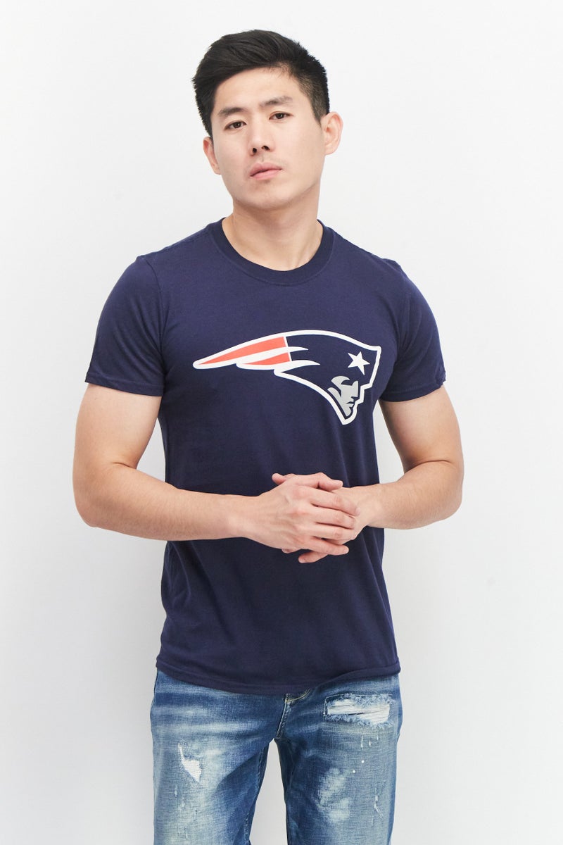 NFL تي شيرت جرافيك قصير الأكمام للرجال بياقة دائرية، أزرق داكن - Image 1