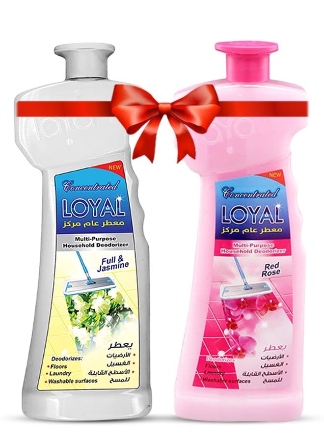 لويال معطر جو منزلي متعدد الاستخدامات، عبوتان سعة 700 مل، برائحة الياسمين والورد الأحمر