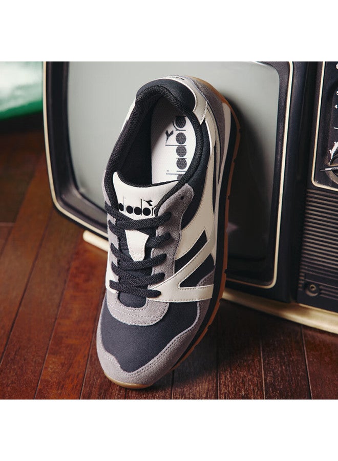 DIADORA أحذية ديادورا الرياضية المتنوعة للرجال والنساء، رمادي صخري/أسود وحش/أبيض ثلجي، مقاس 41 - Image 2