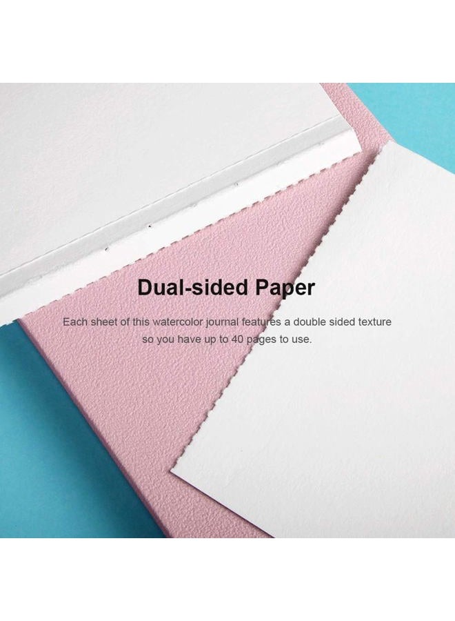 PAUL RUBENS 2 Pack Watercolor Paper, 100% Cotton Hot Press Watercolor Journal 3.8" x 5.2", 40 Sheets (140lb/300gsm), Acid-Free Art Supplies for Watercolors, Gouache, Acrylics - Image 2
