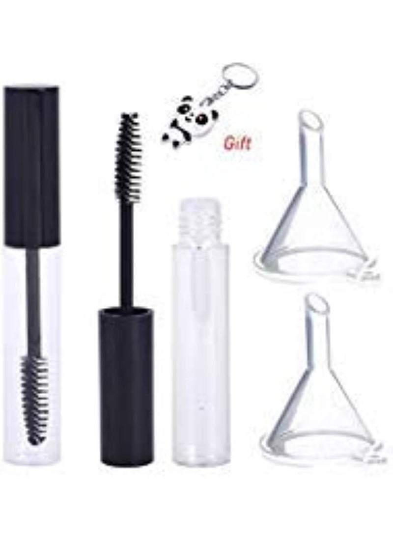 Pengxiaomei 2Pcs 10ml Empty Mascara Tube with Eyelash Wand, Eyelash Cream Container Bottle with Funnels Transfer Pipettes 
