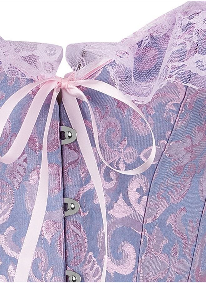Loquat Jacquard Lace Shoulder Strap Court Corset Purple  - Image 3
