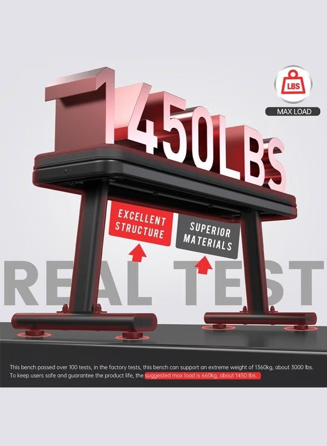 والالا مقعد رفع أثقال قابل للتعديل لصالة الألعاب الرياضية المنزلية - محطة ضغط قابلة للطي بسبعة أوضاع | مقعد لياقة بدنية متعدد الاستخدامات لتمرين كامل الجسم (مائل/منخفض/مستوٍ) - سعة 660 كجم - Image 2