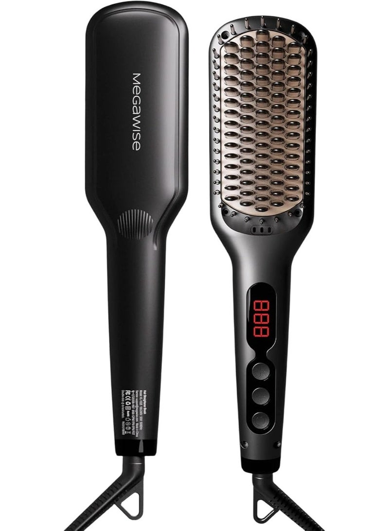 ميجا وايز فرشاة فرد الشعر الايونية من السيراميك برو لصالونات المنزل | تقنية تسخين ام سي اتش سريعة لمدة 20 ثانية مع امان ايقاف تلقائي | مضادة للحروق مع جهد مزدوج عالمي | سلك طاقة قابل للدوران - Image 1